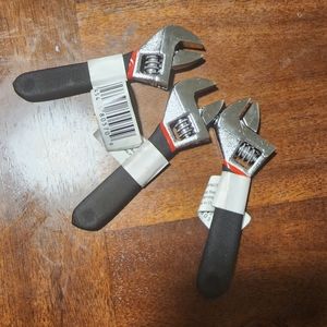 3 Adjustable Wrench Set 6" Non-Slip Handles (new)